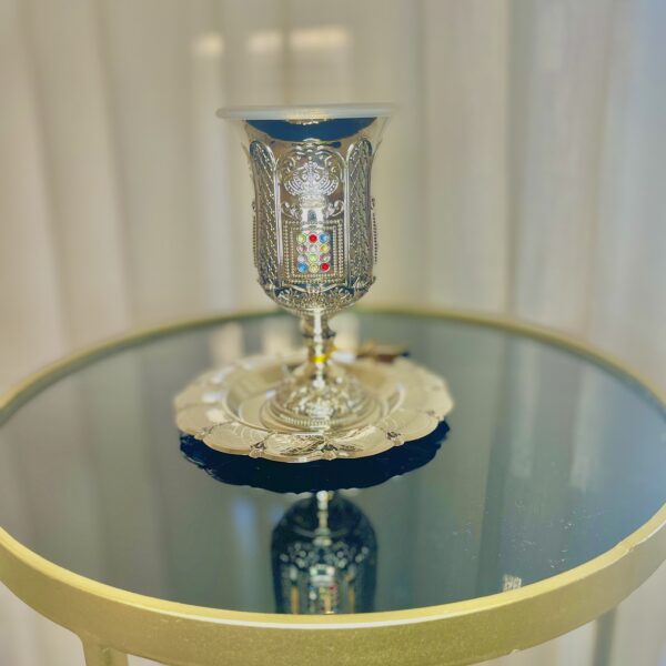 כוס קידוש ניקל אבני חושן משובץ