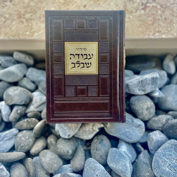 סידור 'עבודה שבלב' חום - טקסטורת ריבועים